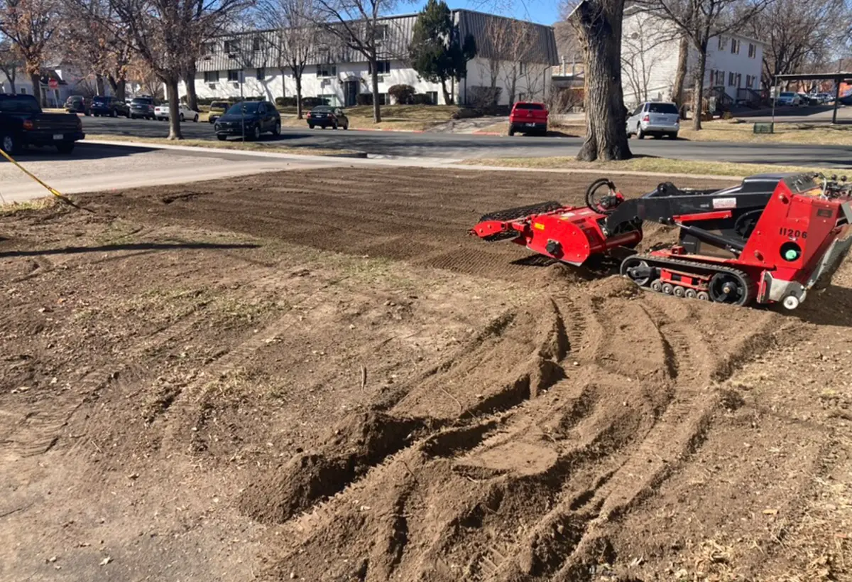 Creating Beautiful Pathways with heavy machinery at The Nectary by Blue Spruce Horticulture.