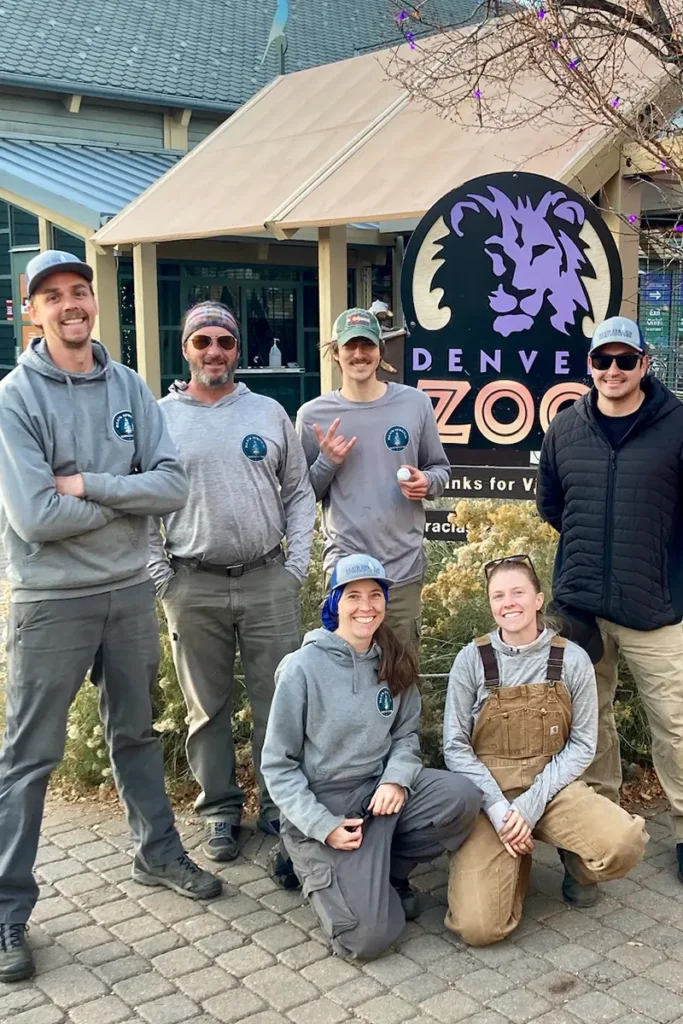 Blue Spruce Horticulture team after they completed the installation of a meadow garden, institutional renovation, pollinator and ecological gardens, and functional habitats at the Denver Zoo.