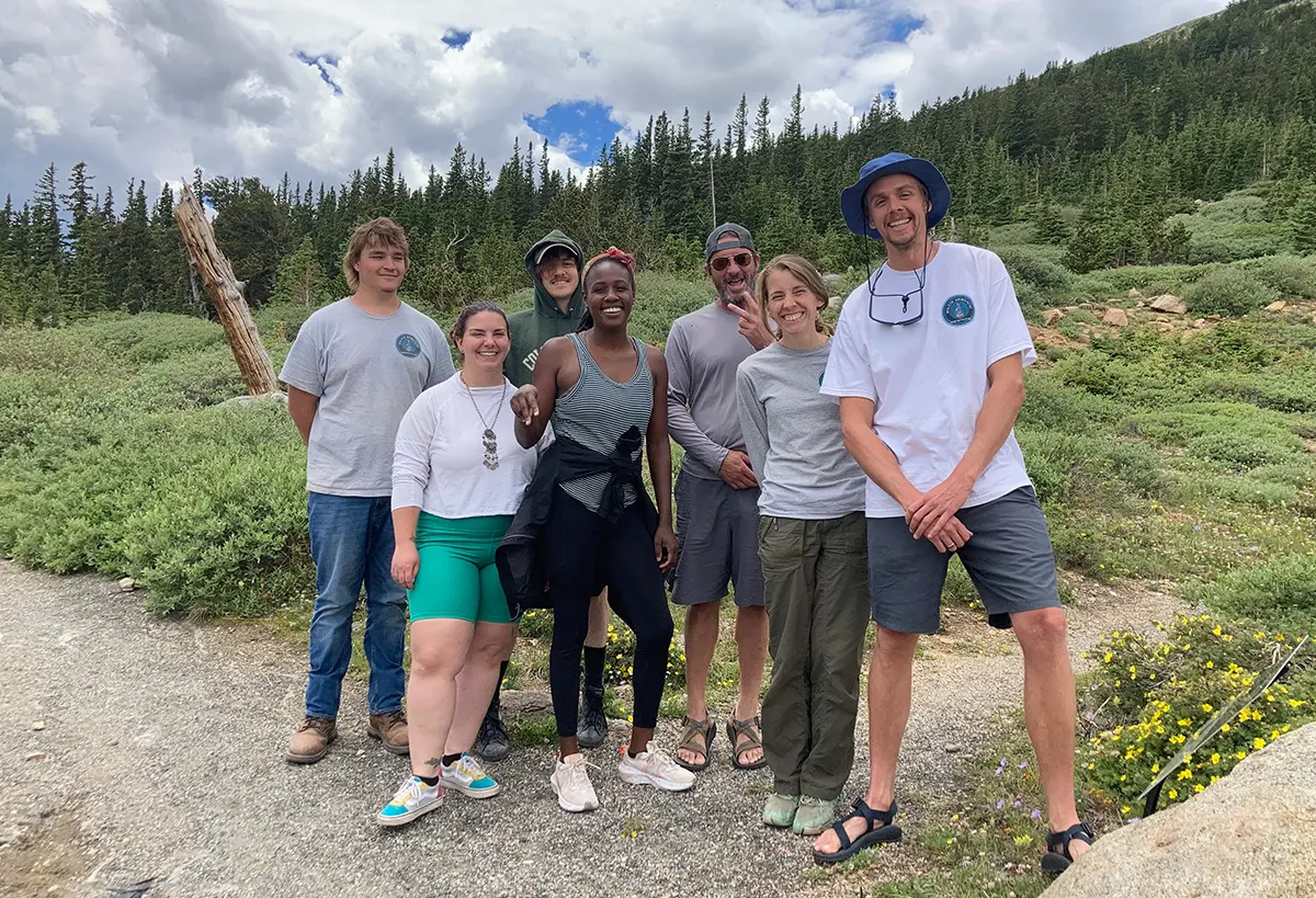 Blue Spruce Horticulture Team on a day hike