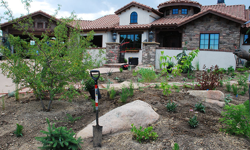 Shovel in beautiful landscape
