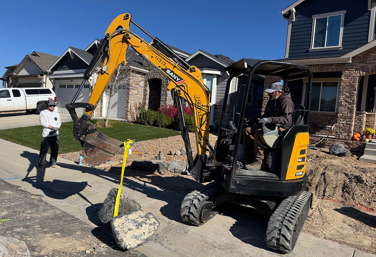 Machinery on landscaping