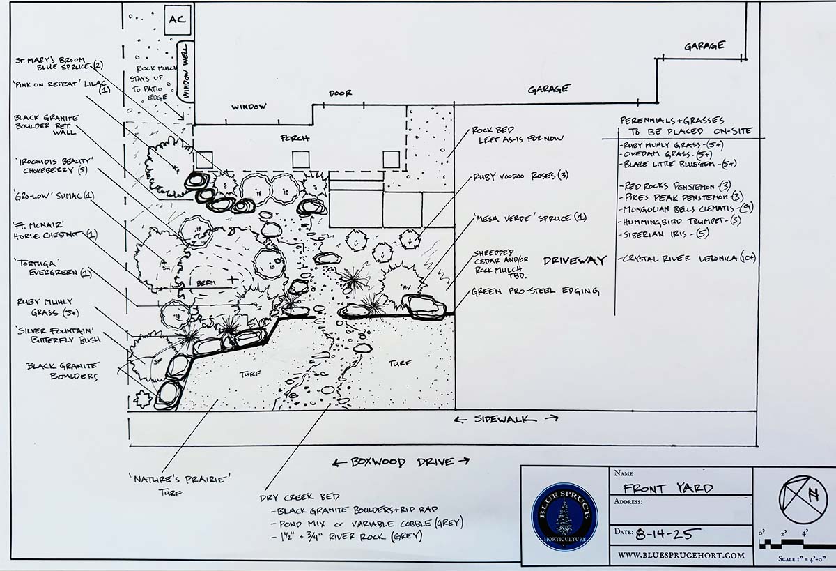 Boxwood Drive Front Yard Blueprints